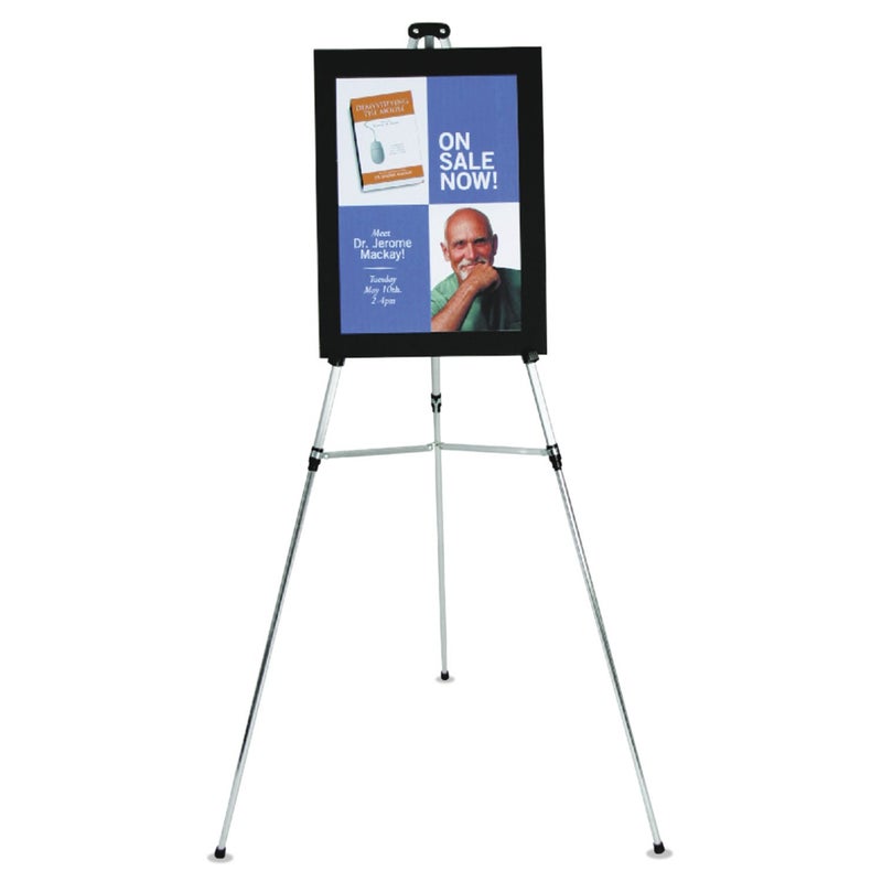Quartet Easel, Aluminum, Lightweight, Telescoping, 66" Max. Height, Supports 25 lbs, Silver Finish (50E) - Image 2